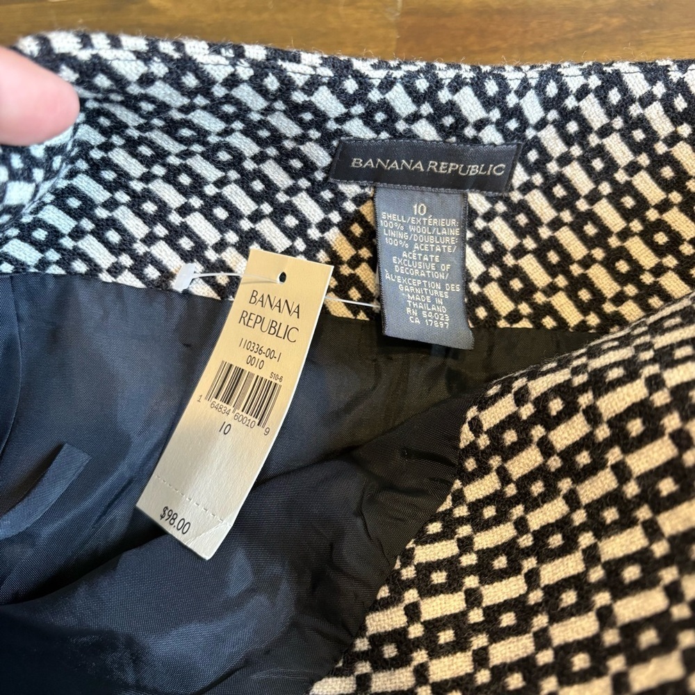 Banana Republic Jacquard Printed Pencil Skirt Horse bit Career Classic Womens 10 - Picture 5 of 8